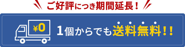 3ヶ月まで期間限定で1品からでも送料無料
