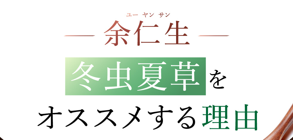 余仁生 冬虫夏草をオススメする理由