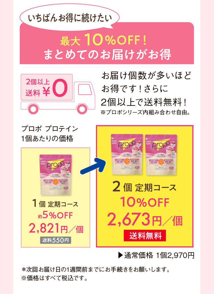 いちばんお得に続けたい 最大10%OFF！まとめてのお届けがお得 2個以上で送料無料
