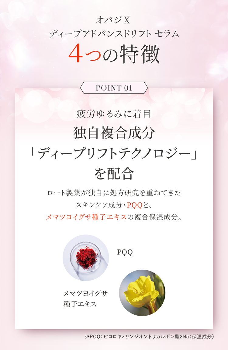 疲労ゆるみに着目 独自複合成分 「ディープリフトテクノロジー」 を配合