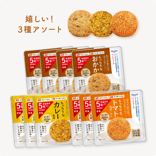 5年常温保存おにぎり おかか10個セット3種アソート10個セット