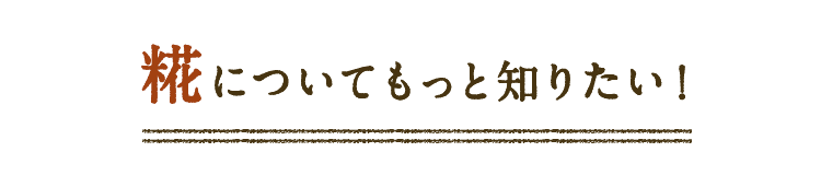 糀についてもっと知りたい!