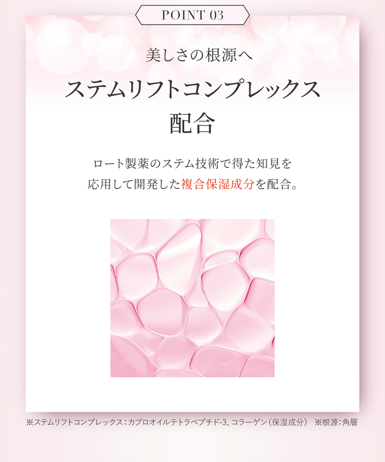 美しさの根源へ ステムリフトコンプレックス配合