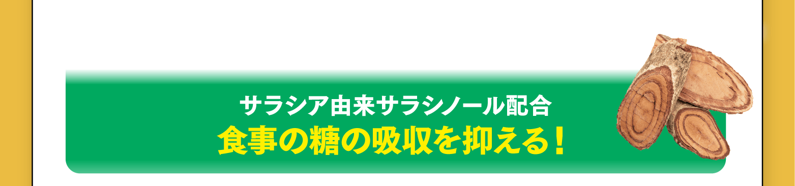 サラシア由来サラシノール配合 食事の糖の吸収を抑える！