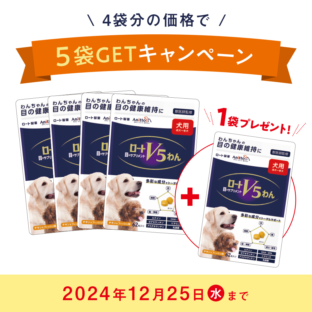 ロートV5わん4袋セット＜1袋プレゼント＞ | ロート製薬オンライン【公式】