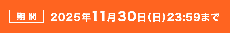 期間 2025年11月30日（日）23:59まで 