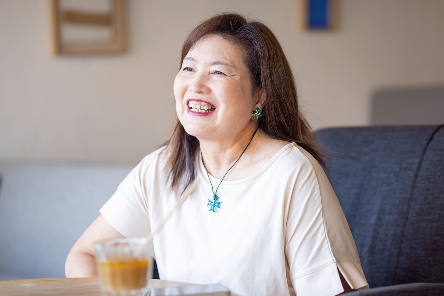 「自然を肌で味わうのが好きなんです」と、笑顔がこぼれます。
