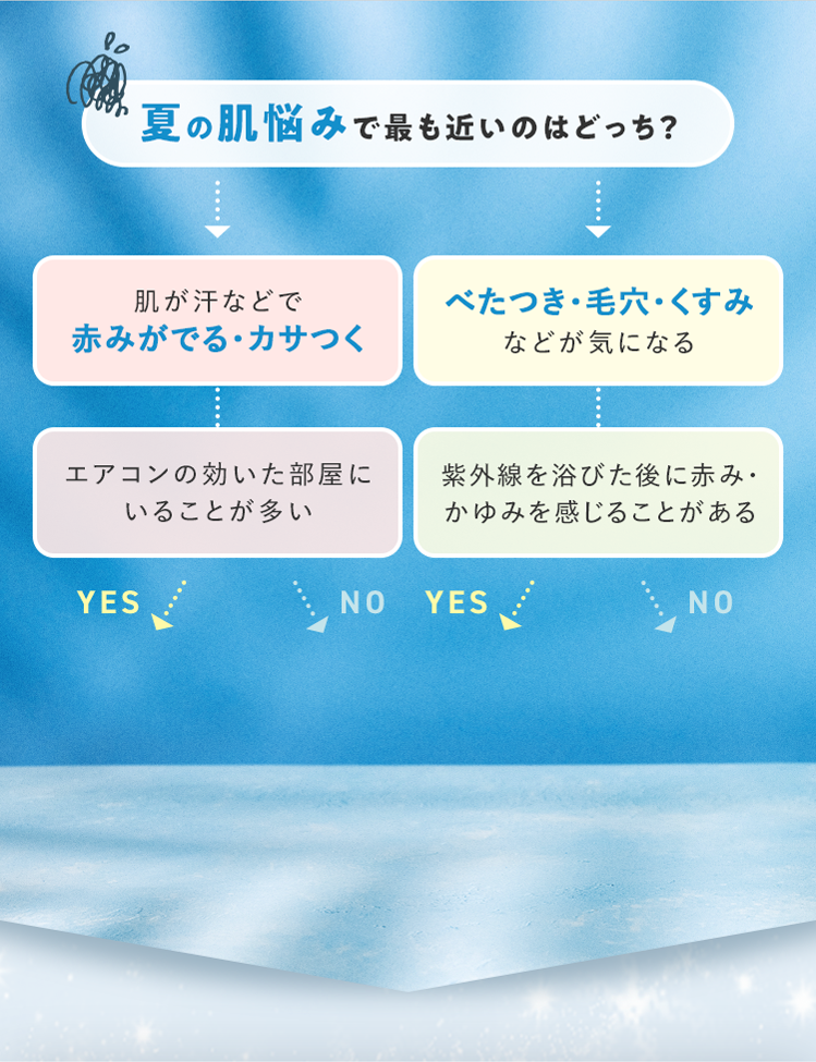 夏の肌悩みで最も近いのはどっち？