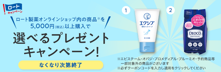 5000円（税込）以上購入でプレゼントがもらえます！