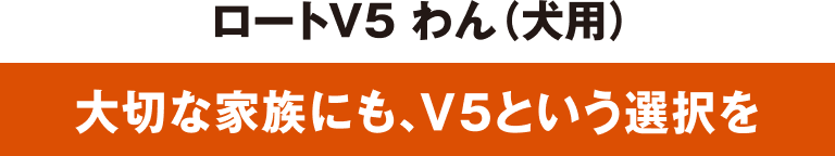 ロートV5 わん（犬用） 大切な家族にも、V5という選択を