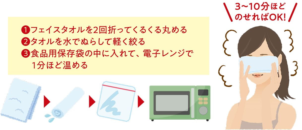 ホットタオルで血行促進